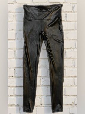SPANX Black Faux-Leather Leggings Size L